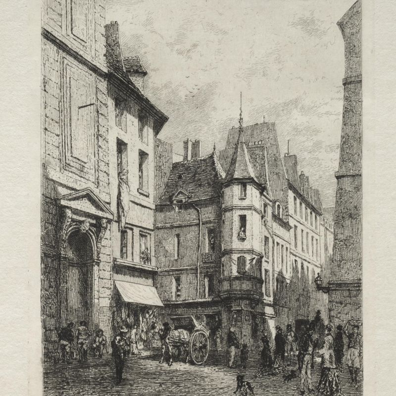 Tourelle en Fontaine Rue d'Ecole de Medicines demolies en 1877