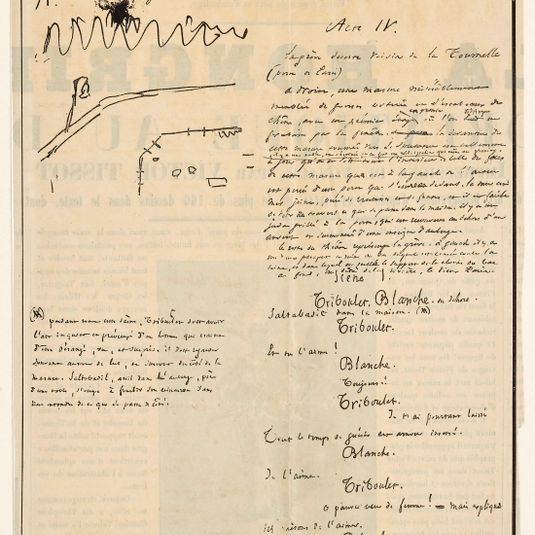 [Le roi s'amuse] Reproduction exacte de la première page de l'acte IV du manuscrit original de Victor Hugo