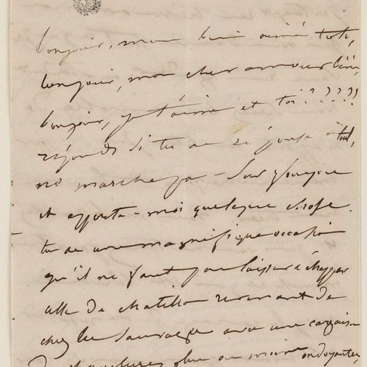 Lettre de Juliette Drouet à Victor Hugo, 2 mars dimanche matin 8h30 1851