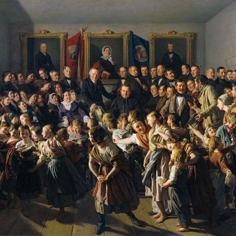 Poor Children are Given Winter Clothes by Spittelberg Parish at Michaelmas