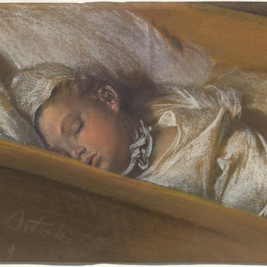 An Infant Asleep in His Crib