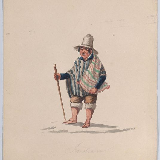 A Peruvian man, from a group of drawings depicting Peruvian costume