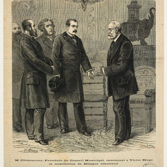 M.Clemenceau, Président du Conseil Municipal, annonçant à Victor Hugo sa nomination de Délégué sénatorial.