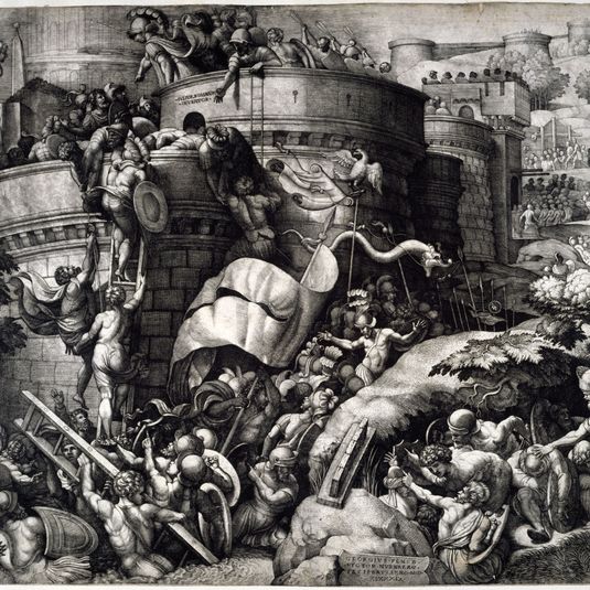 La prise de Carthage [Carthagène] d'après Giulio Romano (Bartsch 86)