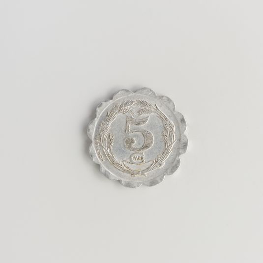 Bon pour 5 centimes de franc de l'Union commerciale et industrielle du canton de La Capelle, 1921