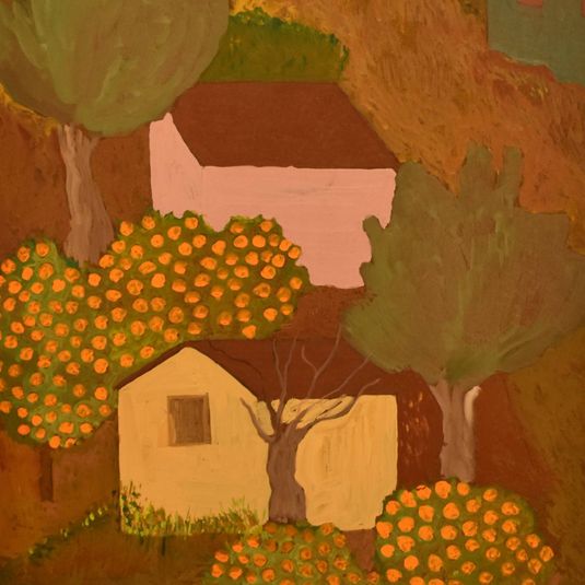Houses with orange trees