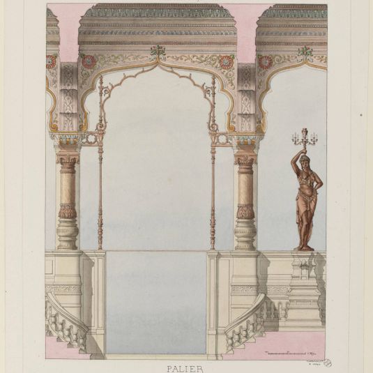 Palier du grand escalier du théâtre Eden, rue Boudreau, IXe arrondissement, Paris