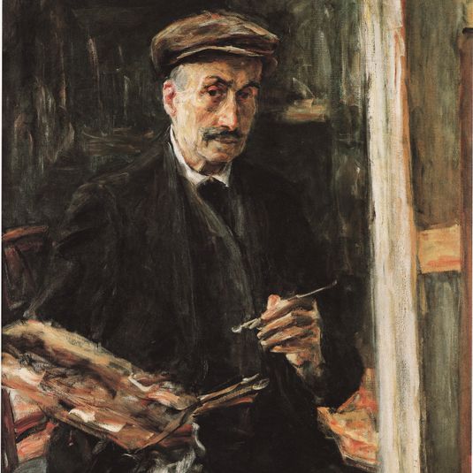 Self-Portrait with sports cap at the easel