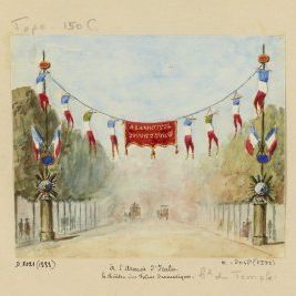 Rentrée à Paris de l'armée d'Italie le 14/08/1859 : à l'armée d'Italie le théâtre des folies dramatiques.