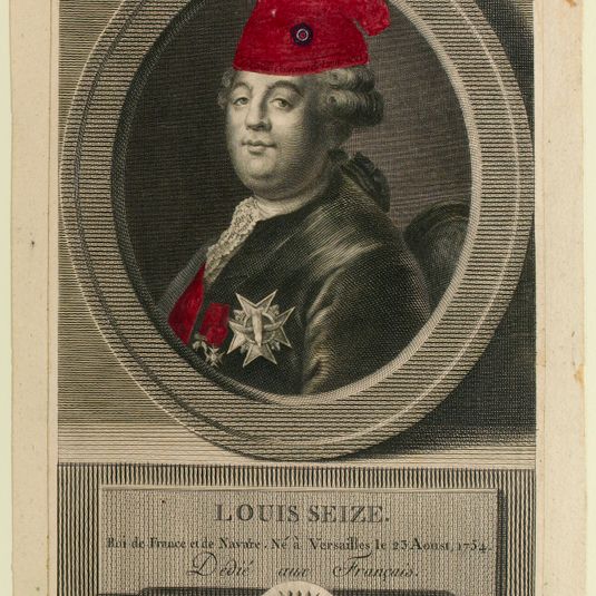 Louis Seize/Roi de France et de Navare. Né à Versailles le 23 Aoust 1754/Dédié aux Français.