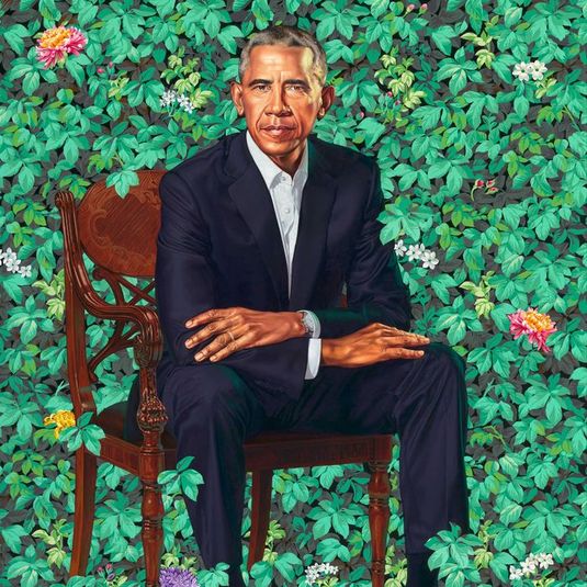 Visual Description of Barack Obama by Kehinde Wiley