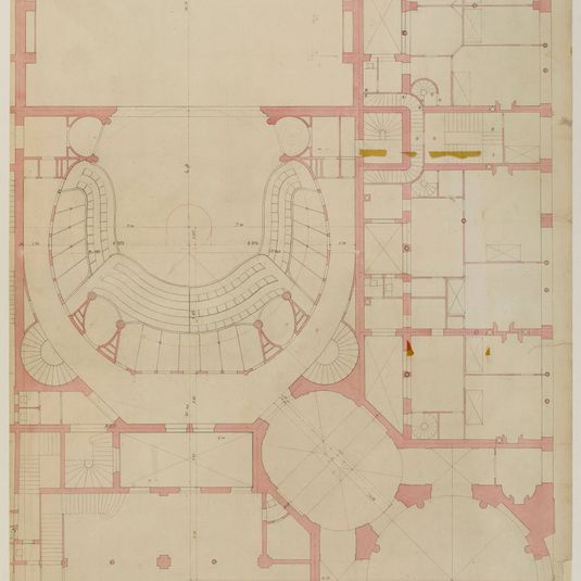 Plan du deuxième niveau de loges du théâtre du Vaudeville