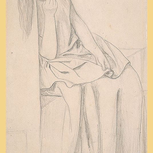 Tissot: Study of Elizabeth Siddall for The Return of  Tibullus to Delia, 1851