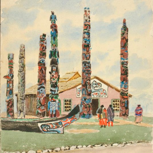 Alaska Building with Totems at St. Louis Exposition