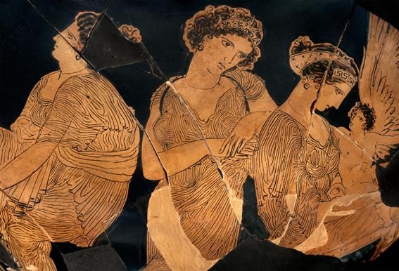 Red-figure hydria. Detail