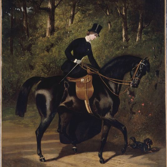 L'écuyère Kippler sur sa jument noire