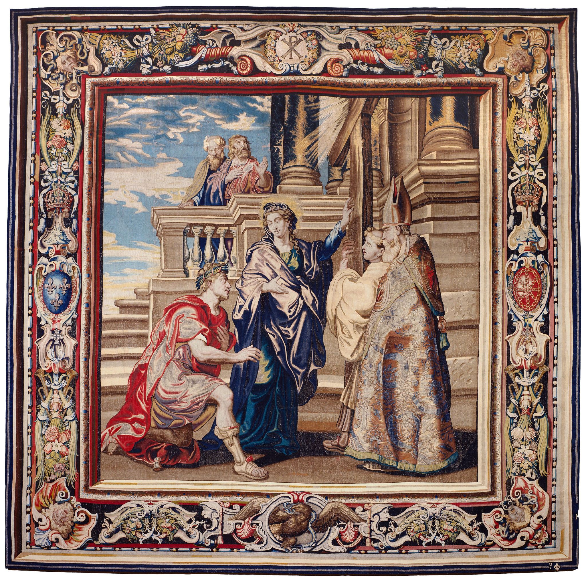 Tapestry showing Constantine Worshiping the True Cross, Indicated by Saint Helena