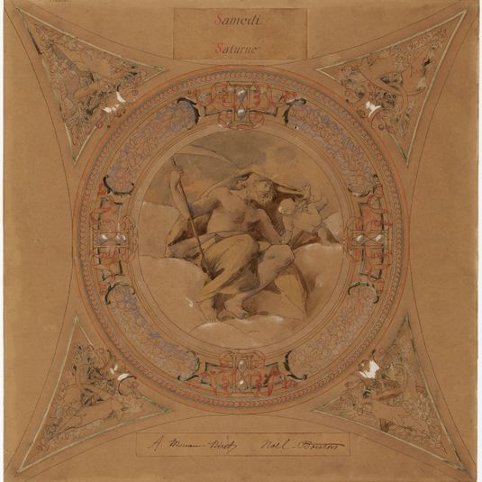 Projet de décor pour la Galerie Lobau de l'Hôtel de Ville : Samedi. Saturne