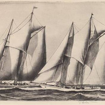 Untitled (Two Yachts Racing)