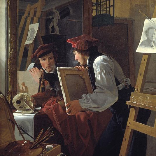 A Young Artist (Ditlev Blunck) Examining a Sketch in a Mirror