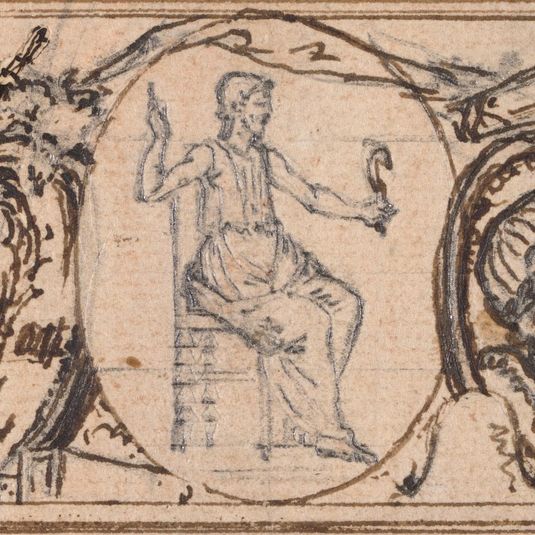 Design for a Vignette: Seated Classical Figure