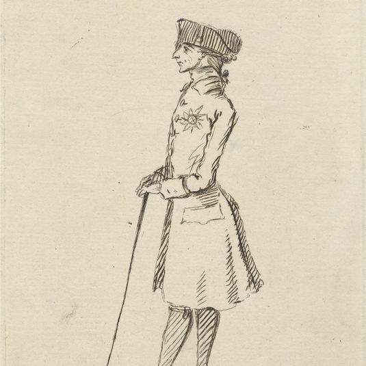 Study of a Man with Stick Wearing the Order of the Garter