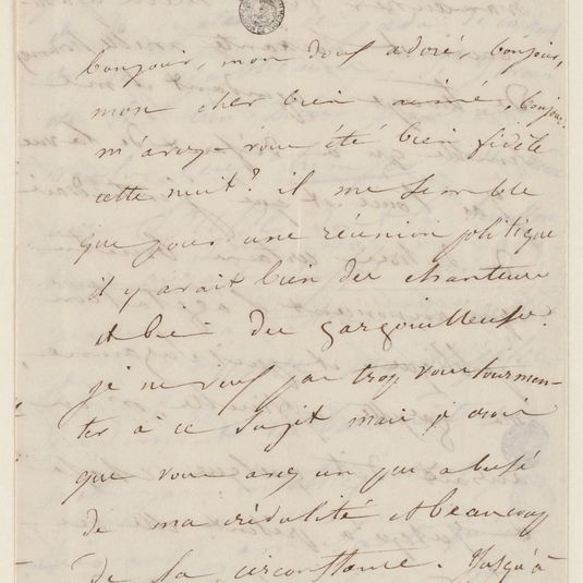 Lettre de Juliette Drouet à Victor Hugo, 21 février lundi matin 9h 1848