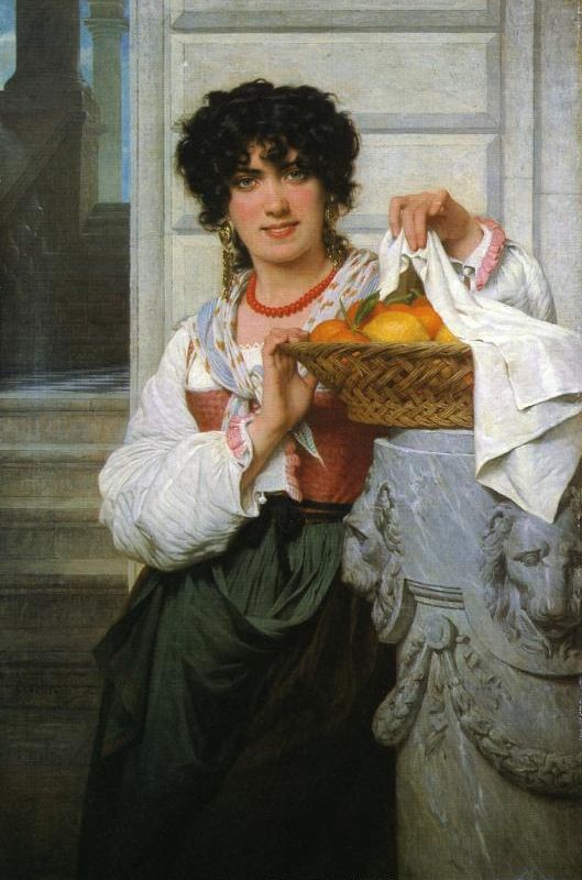 Pisan Girl with Basket of Oranges and Lemons