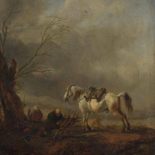 A White Horse, and an Old Man binding Faggots