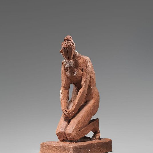 Figural study of a female nude kneeling