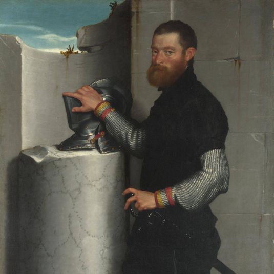 Portrait of a Gentleman with his Helmet on a Column Shaft