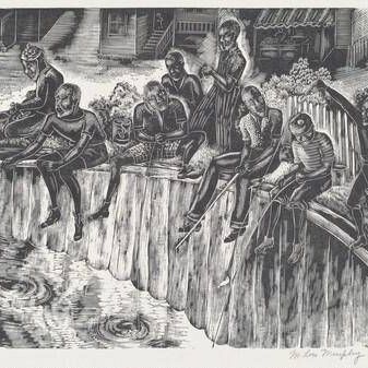 Boys Fishing in the Canal