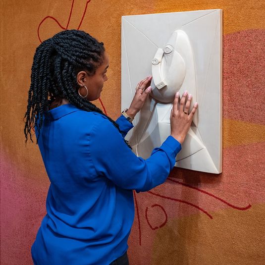 Tactile relief | Text Description, Buste de femme