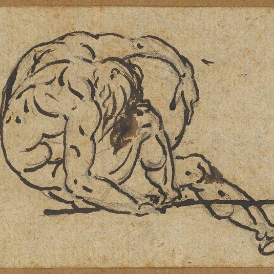 Study of a Male Nude (Althaemenes) in Despair Trying to Hide Himself