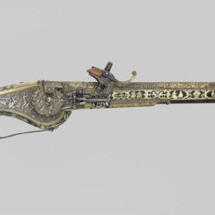 Wheel-lock pistol with ramrod