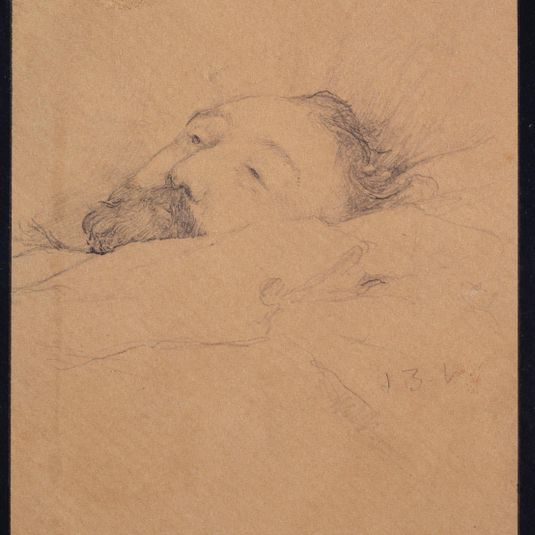 Gambetta sur son lit de mort, étude de tête.