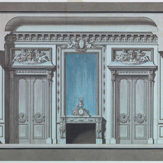 Wall Elevation for a Salon with Mantelpiece