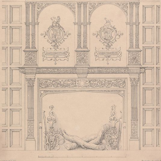 Chimney piece, Star Chamber, Leasowe Castle, formerly in the King's Palace, Westminster
