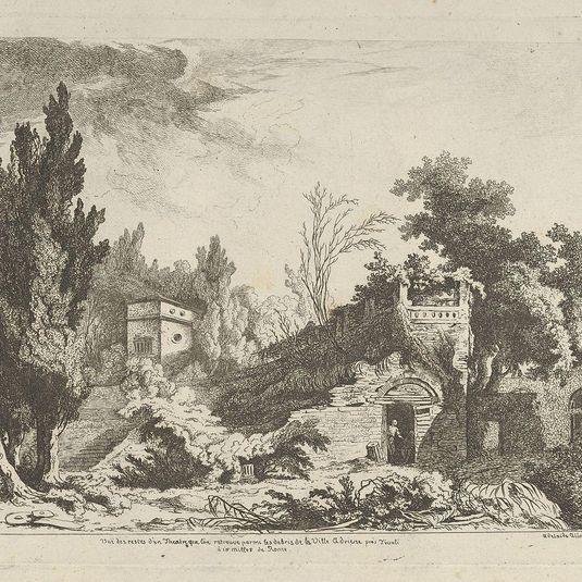 Vue des restes d'un théâtre from Differentes vues dessiné d'après nature... dans les environs de Rome et de Naples
