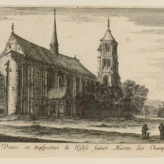 Vues et perspectives nouvelles. Titre. Vues et perspective de l'Eglise Saint-Martin-des-Champs. (A. de Vesme XXII - Troisième section, pièces douteuses et pièces dont la gravure ou le dessin est attribué à tort à Della Bella, Dutuit 111)