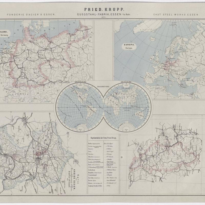Map of Friedrich Krupp Cast Steel Works, Essen