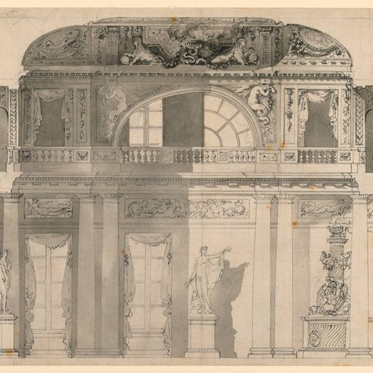 Design for a Salon, with Statues of Apollo and Venus