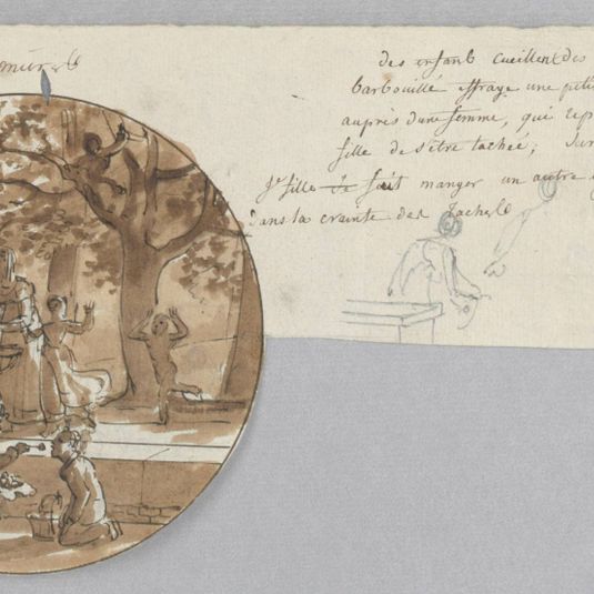 Design for a Painted Porcelain Plate, Les Müres (Mulberries) for the Service des Objets de Dessert (Dessert Service)
