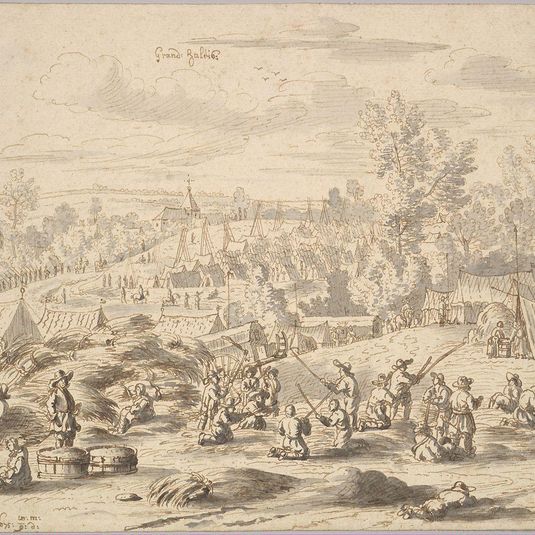 Peasants in a Landscape with a Military Camp in Grand-Hallet