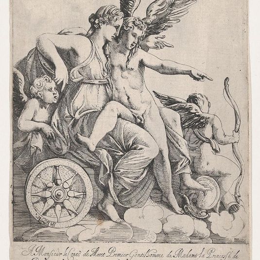 Venus and Cupid on a Chariot