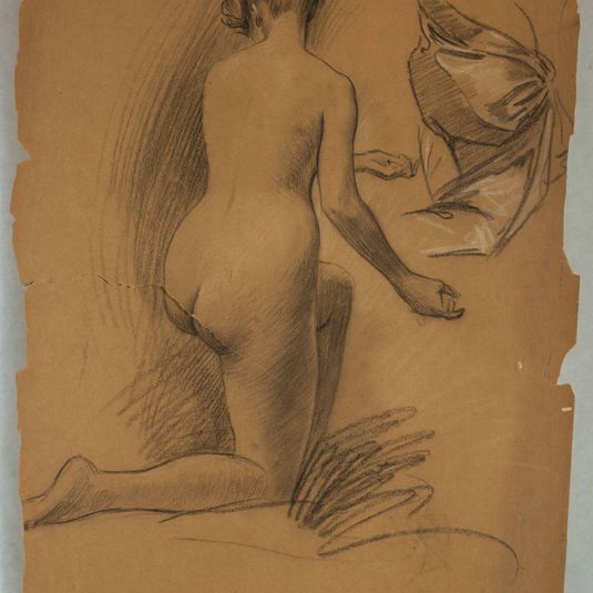 Study of Kneeling Nude Figure