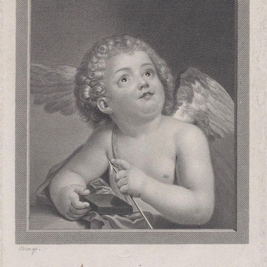 Cupid feeling the point of an arrow