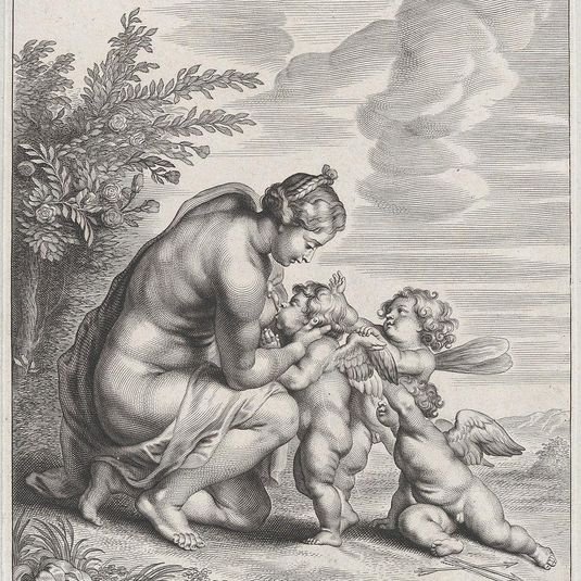 Venus nursing three Cupids in a landscape