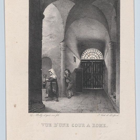 View of a Courtyard in Rome