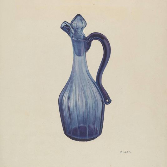 Blue Glass Cruet and Stopper